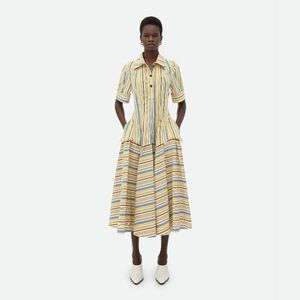 BOTTEGE VENETA A-line Crinkle Check Cotton Midi Dress IT 44 Us 8 Org $4,400